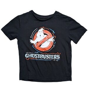 Ghostbusters Kids Extra Small size 4 - 5 Black Graphic Short Sleeve Tee Shirt